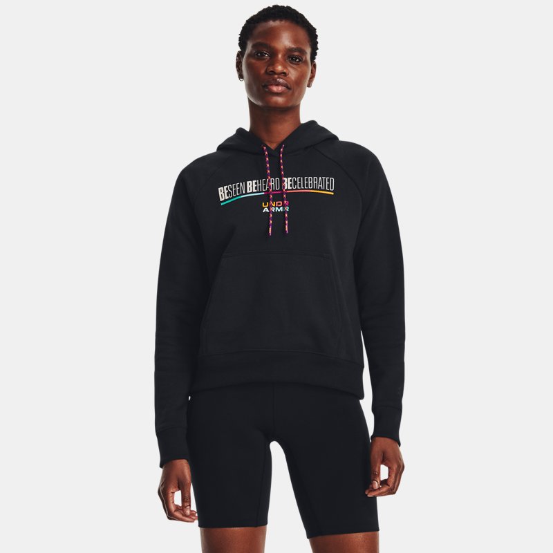 Women's Under Armour Black History Month Heavy Terry Hoodie Black / Steeltown Gold XS